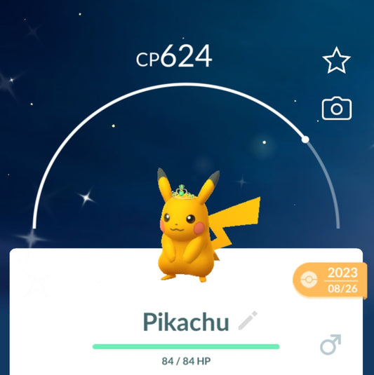 Shiny Pikachu Malachite Green Crown Pokemon Trade Go