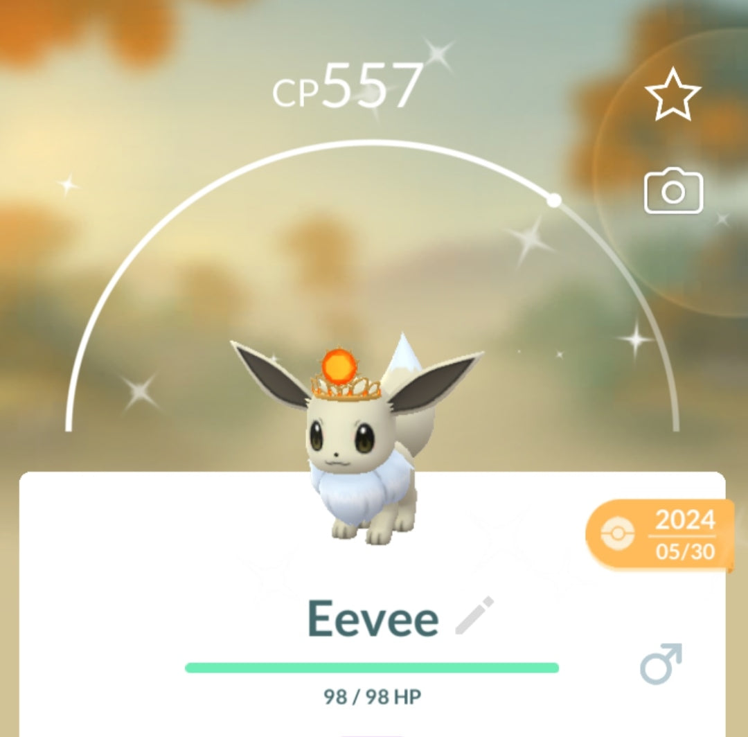 Shiny Eevee with Moon Crown Pokemon Trade Go