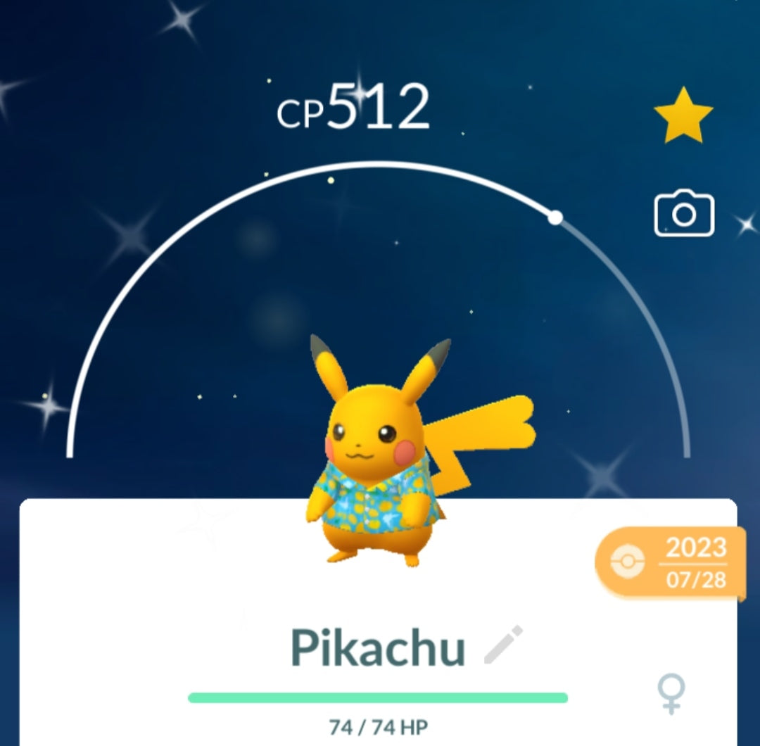 Shiny Pikachu with green shirt Trade Go