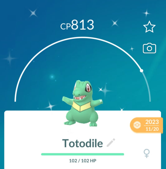 Shiny Totodile Pokemon Trade Go